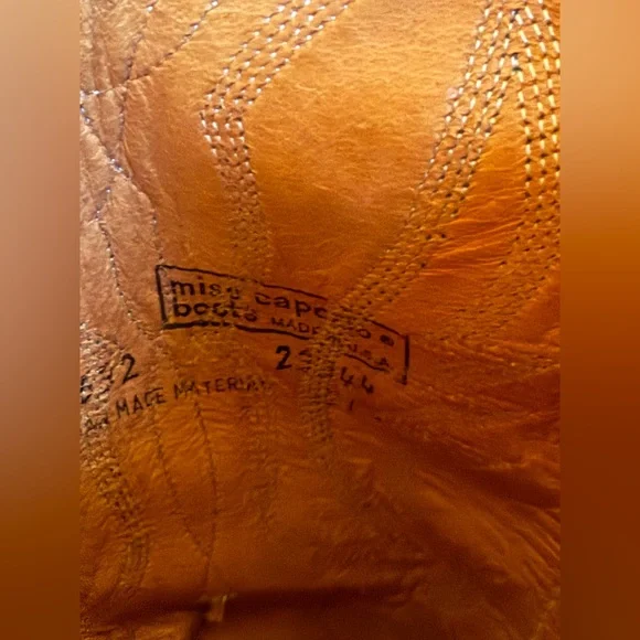 Vintage Miss Capezio Tall Western Cowboy Boots 5.5M Brown Leather - Picture 9 of 10